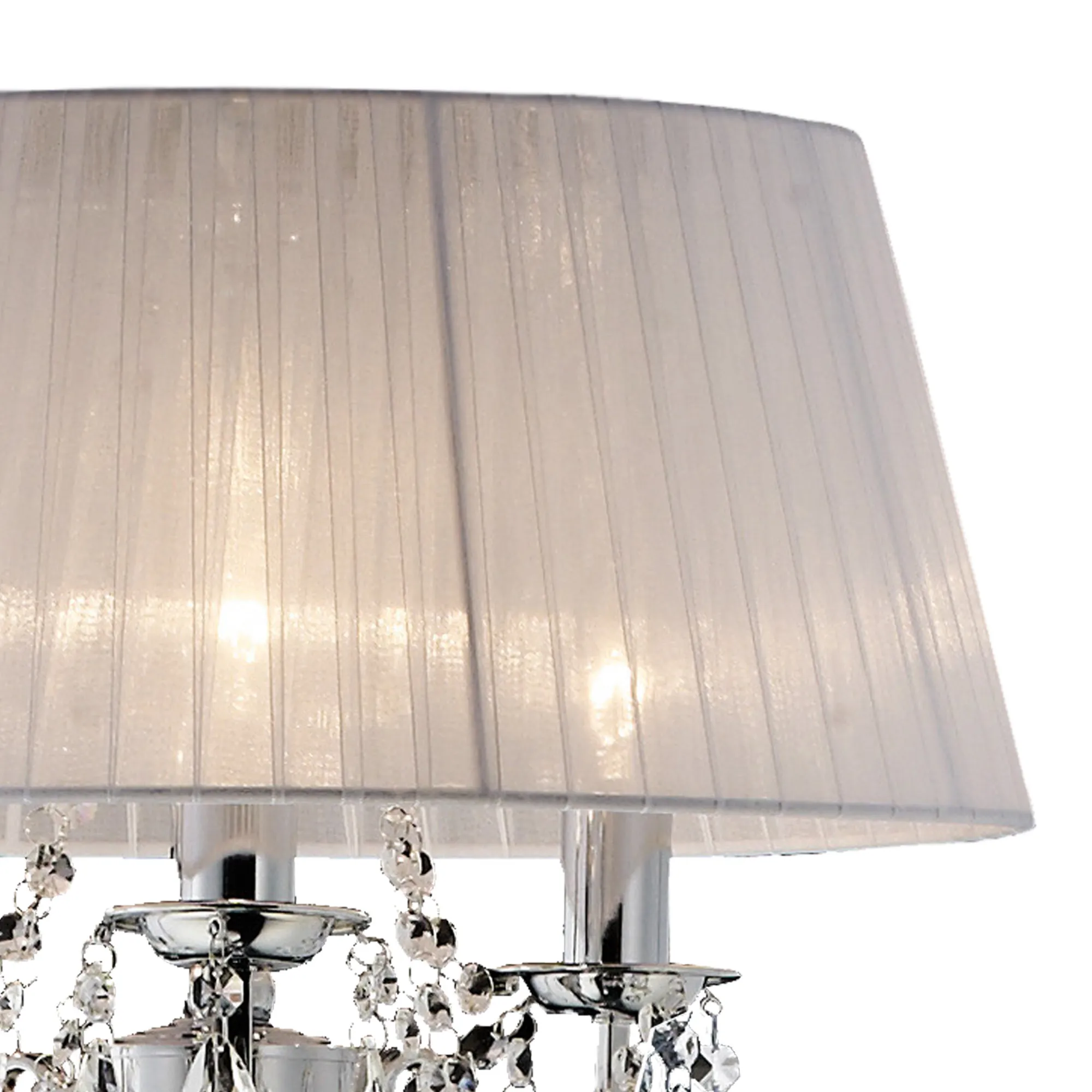 Olivia Crystal 163cm Floor Lamp 3 Light IL30063/WH  Diyas Olivia Polished Chrome-White